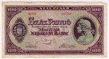 1945 Hungary 100 Pengo 007708 Paper Money Banknotes Currency