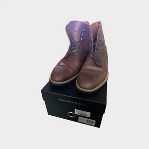 Gordon Rush  Men's Lace Up Wing Tip Boots Size 9 Brown - Picture 1 of 6