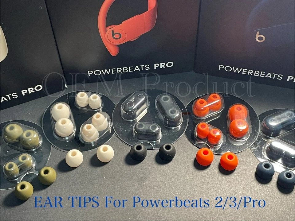 For Beats Powerbeats Pro Ear Tips Buds Silicone Wireless Headphones 4 Pairs NEW