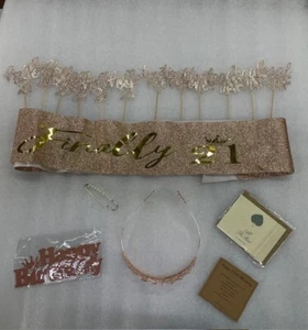 21st Birthday Decorations Rose Gold 18 Piece Set FREE SHIPPING b - Picture 1 of 6