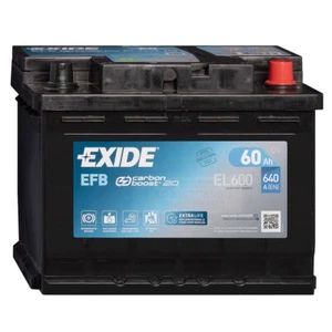 BATTERIA PER AUTO EXIDE 60 AH AMPERE 640 EN 12 VOLT EFB START STOP EL600 - Imagen 1 de 3