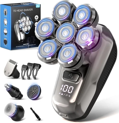 Head Shavers for Bald Men - 5-In-1 Electric Head Shaver Grooming Kit, 7D Floatin - Image 1 of 4
