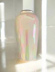 Pearl Lusterware Vase Zeh Scherzer & Co. Bavaria Porzellan rosa, grün 7,25" - Bild 1 von 7