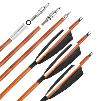 30" Carbon Arrows 4" Feathers SP500 Recurve Bow Longbow Archery Hunting Target - Image 1 of 4