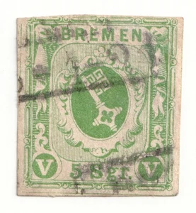 Estados Alemanes BREMEN 1859 5sgr Usado - Imagen 1 de 1