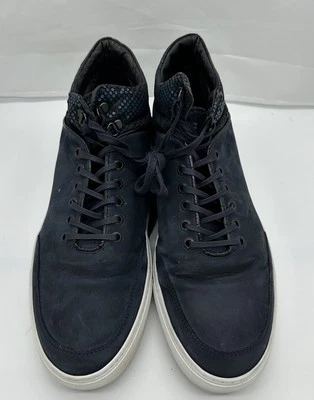 Bacco Bucci Mens Navy Suede Abati High Top Sneaker Boot Shoe Made In Italy Sz 12 - Image 1 of 4
