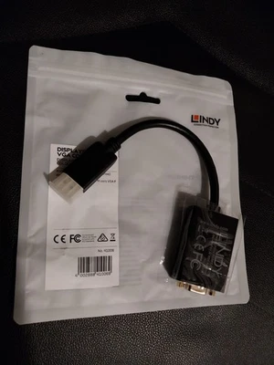 Lindy Display Port To VGA Converter Colour Black - Image 1 of 2