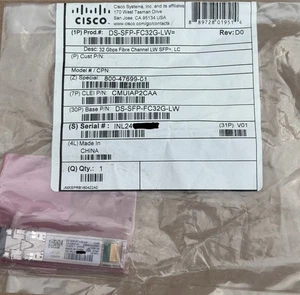 CISCO DS-SFP-FC32G-LW Long Wave SFP (NOWY ZAPIECZĘTOWANY) z hologramem - Zdjęcie 1 z 1
