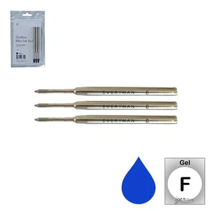 Paquete/3 Recambios para Bolígrafo Everyman Grafton Mini Click Gel, Azul Fino - Imagen 1 de 3