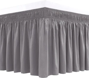 Biscaynebay Wrap Around Bed Skirts for Twin Beds 22" Drop, (Gray) - Picture 1 of 8