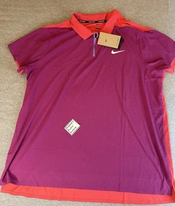 Men's Size XXL Nike Advantage Slam Polo Tennis Shirt Dri-FIT FQ2015-518 Fuchsia - Picture 1 of 8