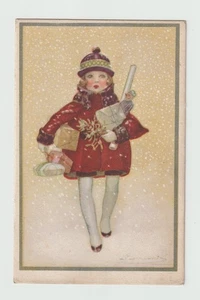Serge Bompard. Lovely Fillette. Christmas CPA 4030 - Picture 1 of 2