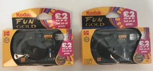 Kodak Fun Gold Single Use Camera Flash x2 - 27 Photos Expires 1999 - NEW - Picture 1 of 6