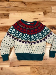 IVY Unisex Long Sleeve Sweater Size S  EUC Vintage Made in Korea 1980's look - Picture 1 of 12