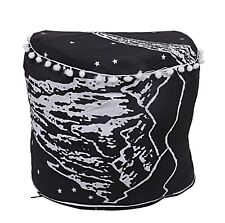 22" Ethnic Indian Mandala Black &White Pouffe Foot stool Round Poof Floor Pillow