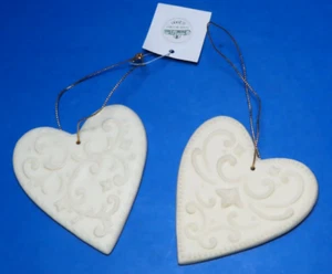 (2) Floral Heart Ceramic Ornaments - A Special Place 2000 NWT - Picture 1 of 11