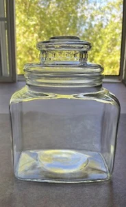 Barattolo barattolo farmacia vintage in vetro trasparente con coperchio - Foto 1 di 8