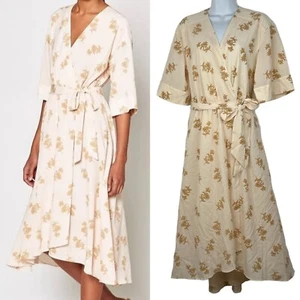 Abito JOIE Daymon B Frappe Maxi Floreale Avvolgente PICCOLO Nuovo con etichette $378 - Foto 1 di 8