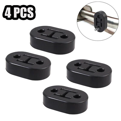 Soportes de montaje de escape de goma de alta resistencia universales 4 piezas colgadores negros 11 mm 2 orificios Foto 1 de 4