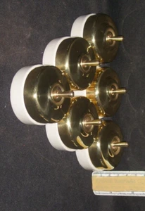 Vintage Brass And Porcelain 6 Electric Switch button Set Home Decor One Way - Picture 1 of 1