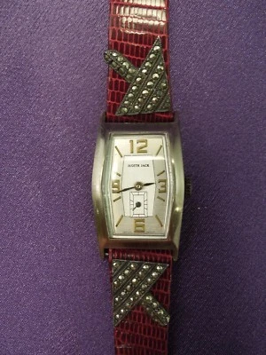 Reloj Pulsera Judith Jack Genuino Lagarto Hecho en Italia 5-8 R Marcasita Foto 1 de 4