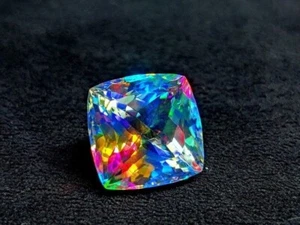 Rare Natural Certified 51.32 Ct Cushion Cut Rainbow Color Mystic Loose Gemstone - Picture 1 of 7