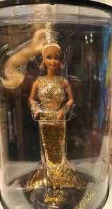 1990 Mattel Barbie Bob Mackie Gold Designer Dress with Display Case Shipping Box - Picture 1 of 3