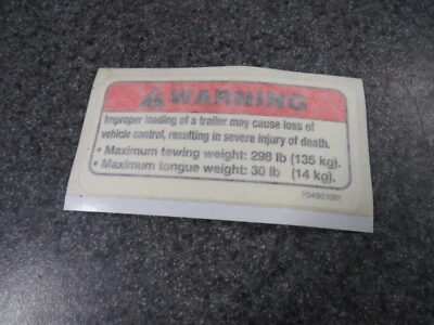Calcomanía de advertencia de remolque para: Can-Am 2008 Outlander 500 XT 704901091 Foto 1 de 3
