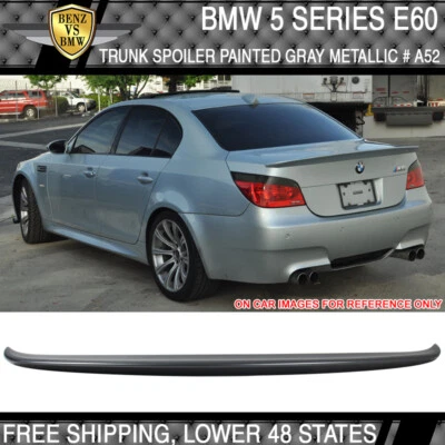Fit 04-10 BMW 5-Series E60 4Dr AC Style Trunk Spoiler Painted Gray Metallic #A52 - Image 1 of 4