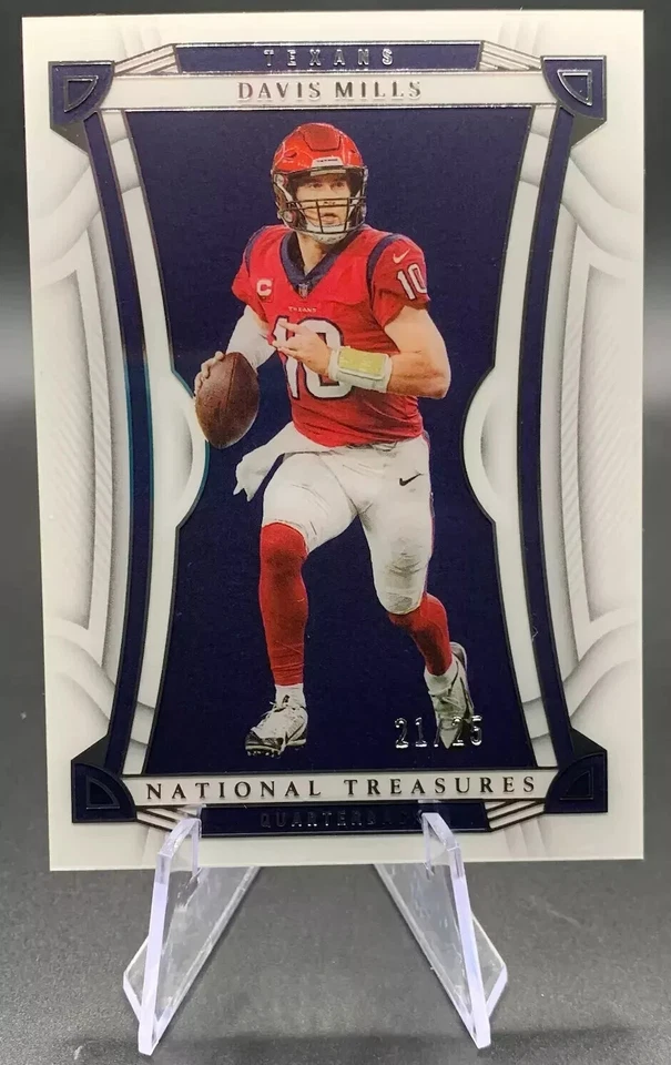 2022 Davis Mills /25 Panini National Treasures Football Silver #22 Texans - Image 1 of 2