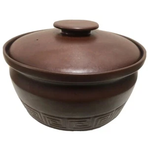 VINTAGE DOULTON AUSTRALIA 'GRECIAN KEY' 24cm LGE CASSEROLE DISH WITH LID BROWN - Picture 1 of 6
