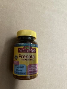 Nature Made Prenatal Folic Acid + DHA 60 Softgels EXP Aug 2025 - Picture 1 of 3
