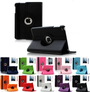 Pour Apple iPad 2 3 4 360 étui en cuir PU folio rotatif housse de support intelligente - Photo 1/10