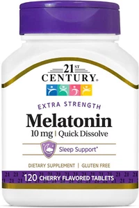 21st Century, Melatonin Quick Dissolve Tablets 10 mg, Cherry 120 ct Exp 09/2027 - Picture 1 of 5