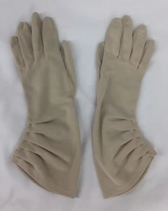 Crescendoe beige Vintage Handschuhe komplett Nylon schlank Größe 6,5 171119/WTD - Bild 1 von 5