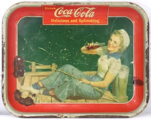 Vintage Original 13" Coca Cola Serving Tray Sailor Girl 1940 Sign Advertising AB - Picture 1 of 13