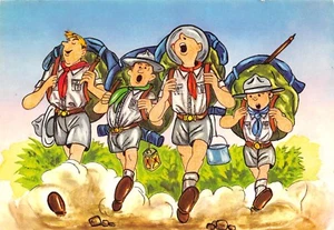 C5670) SCOUTISMO "GIOVANI ESPLORATORI AVANTI, AVANTI!" TIMBRO GEMELLAGGIO PARMA - Picture 1 of 2