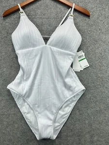 Neu mit Etikett BECCA by Rebecca Virtue Moon Ridge Damen-Badeanzug einteilig Large weiß - Bild 1 von 14
