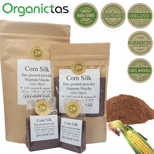Polvo de seda de maíz orgánico molido crudo - para té / uso culinario o cara - 25g-200g - Imagen 1 de 12