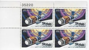 US Skylab Project 10c Stamp Plate Block of 4 Scott #1529 - Picture 1 of 1