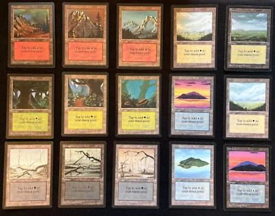 1993 MTG *Beta* Edition Complete basic land set. All 15 artworks at once! - Image 1 of 4