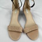 Cole Haan Genevieve Weave Wedge Sandals Size 9.5B Tan Brown Leather