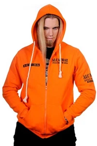 Sudadera con Capucha Para Hombres Naranja Gótico Retro Punk Alcatraz Psycho Ward Prisión Ropa PROHIBIDA - Imagen 1 de 2