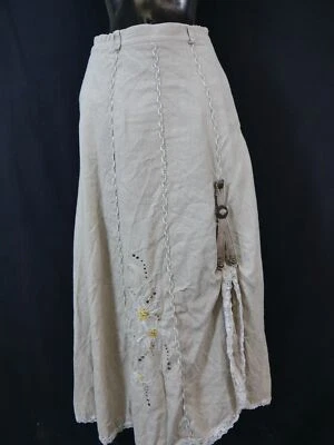 Country Line beige mit Stickerei fesche langer Landhaus Rock Trachtenrock Gr.32 - Bild 1 von 4
