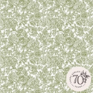 Laura Ashley 121080 Louise Moss Green Floral Print Nonwoven Strippable Wallpaper - Picture 1 of 4