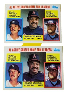 (2) 1984 Topps AL Active Home Run Leaders #712 REGGIE JACKSON NETTLES LUZINSKI - Picture 1 of 2