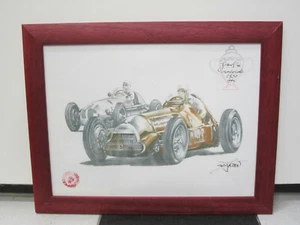 handkolorierter Kunstdruck Alfa Romeo, Heiko Saxo, 46,5x36,5, Monte Carlo,V2 - Bild 1 von 3