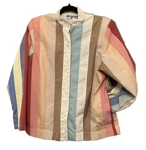 Chaqueta abrigo rayas hombreras vintage años 80 Marguerite Rubel SF mujer M - Imagen 1 de 8