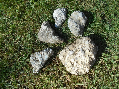 5 Creek Tumbled Smooth Landscaping Concrete Rock / Flower Garden Art Water Pond Cover