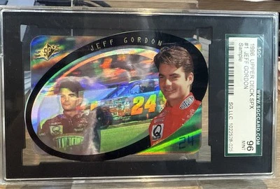 1996 SPx JEFF GORDON PROMO SAMPLE CARD #1 - SGC 96 - Mint - Image 1 of 2